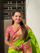 Womens Fashion Ethnic Paithani Green Color Sarees-MLSHWSA1912PSG